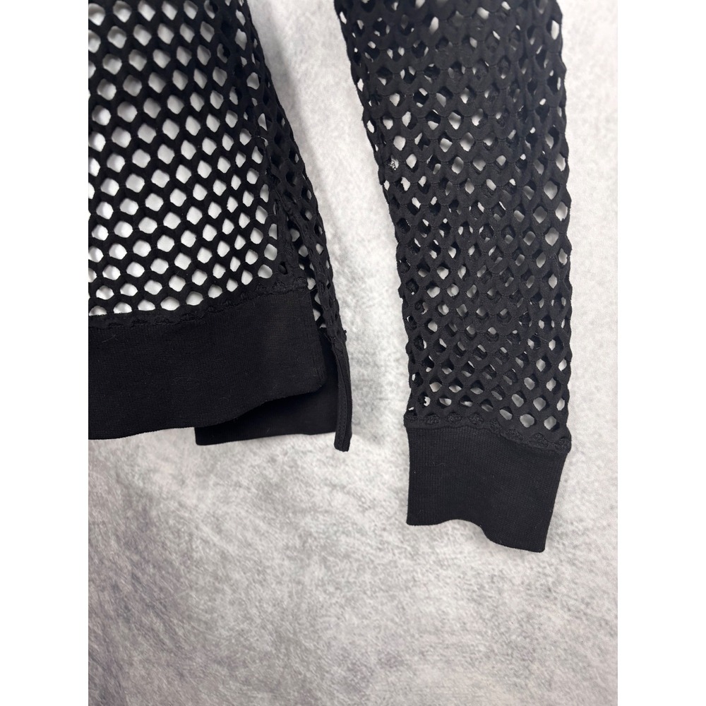 HOT TOPIC Women's Black Long Sleeve Fishnet Hoodie Size Juniors XL - Picture 4 of 7